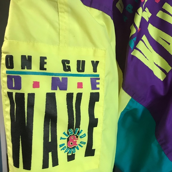 Vintage 90’s Kid’s Neon Windbreaker Surf Jacket - Picture 4 of 7